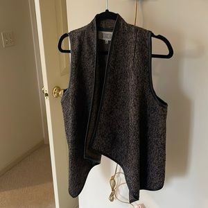 JACK by BB Dakota, Drapey Tweed/Leather Trim Vest